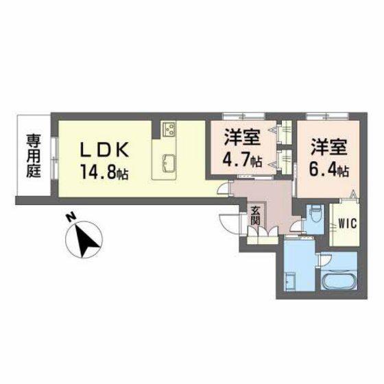 サングレイス(2LDK/1階)の間取り写真