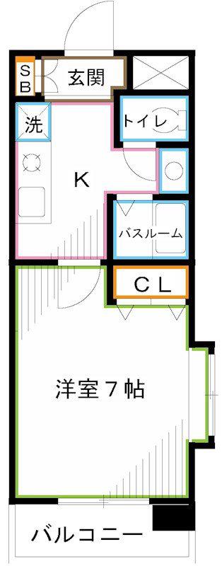 島田マインドタワー(1K/6階)の間取り写真
