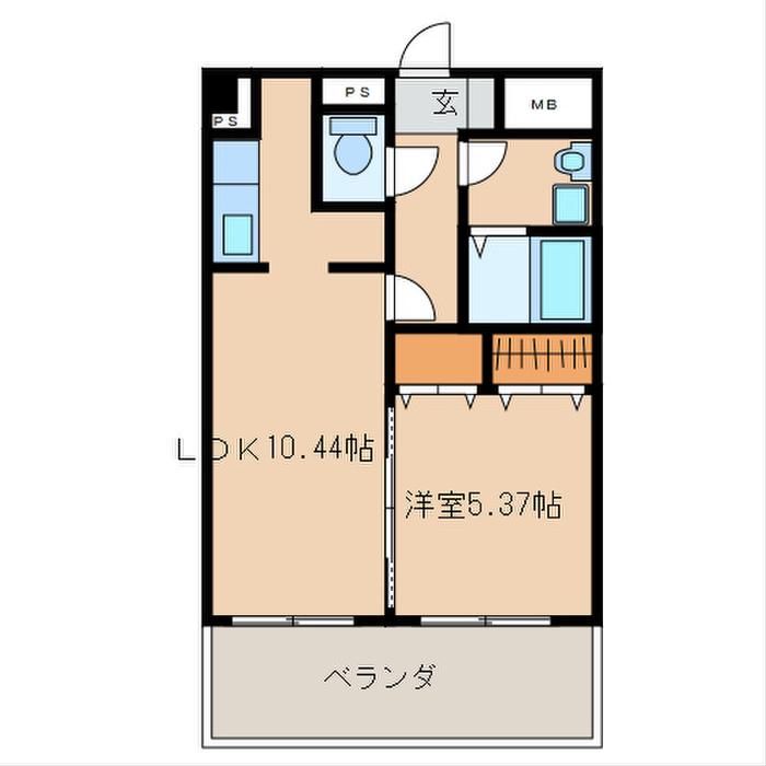 パークラガッツア(1LDK/2階)の間取り写真