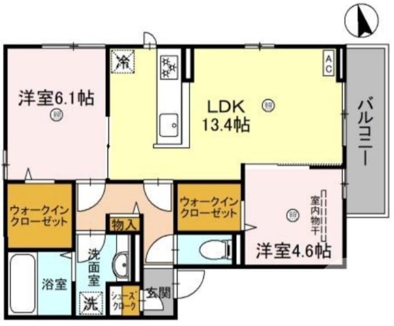 ブルーリッジ(2LDK/3階)の間取り写真