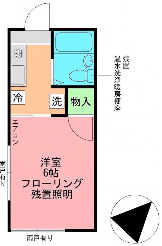グリーンヒルズ和田(1K/1階)の間取り写真