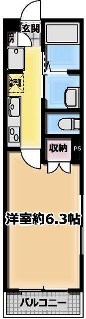 HOUSEKUL KT2(1K/1階)の間取り写真