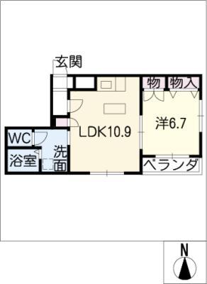ラポールKS(1LDK/2階)の間取り写真