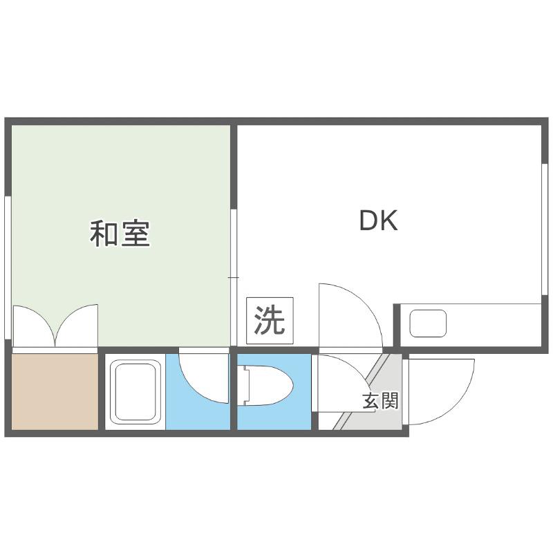 コーポヨシダB(1DK/1階)の間取り写真