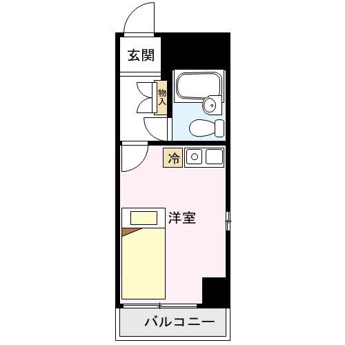 ライオンズマンション西八王子第2(ワンルーム/2階)の間取り写真