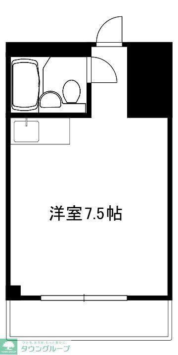 茅場町スカイハイツ(ワンルーム/9階)の間取り写真