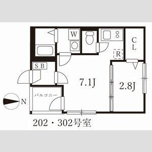 エトワール大曽根(1DK/2階)の間取り写真