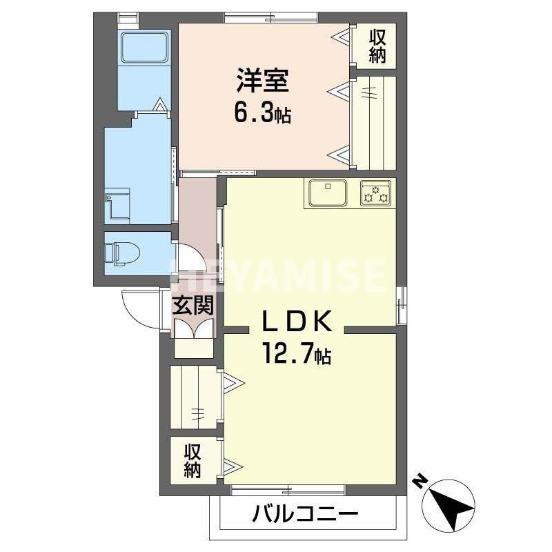 エスポワール吉田 A棟(2DK/1階)の間取り写真