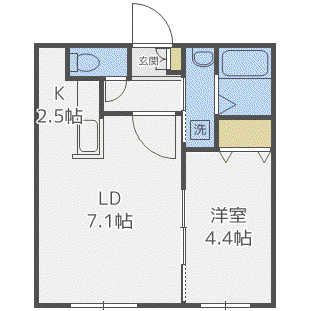 GRANZ (1LDK/4階)の間取り写真