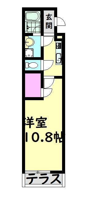 モンサント旭町(1K/1階)の間取り写真