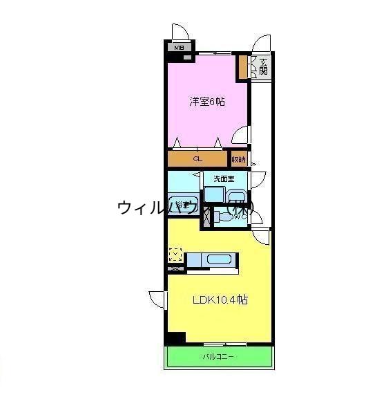 フェザーヒルⅡ(1LDK/2階)の間取り写真