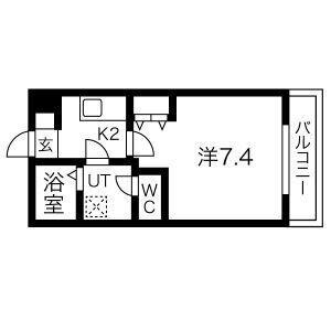 クレフラスト野並B棟(1K/1階)の間取り写真