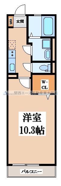 アルソーレ(1K/3階)の間取り写真