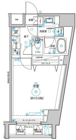 LEA MARKS関内吉田町(1K/10階)の間取り写真