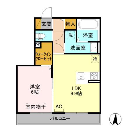 Y.シャトル(1LDK/3階)の間取り写真