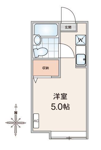ウィング金町(ワンルーム/1階)の間取り写真