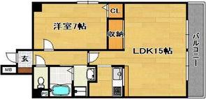GRANDE(1LDK/3階)の間取り写真