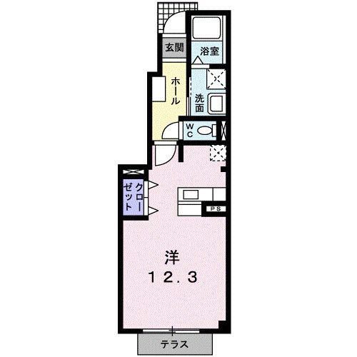 フォレストヒルズ3号館(ワンルーム/1階)の間取り写真