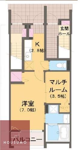 BLANCOSTA SQUARE(1DK/1階)の間取り写真
