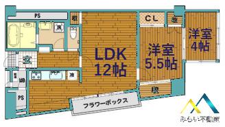 山下公園ハイツ(2LDK/9階)の間取り写真