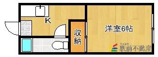 福井コーポ(1K/3階)の間取り写真