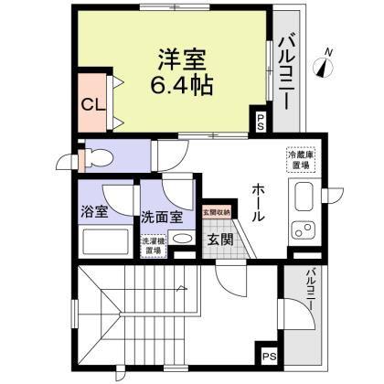 HOSHINO(1K/3階)の間取り写真