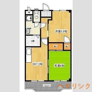 鈴の木ハイツC(2DK/3階)の間取り写真