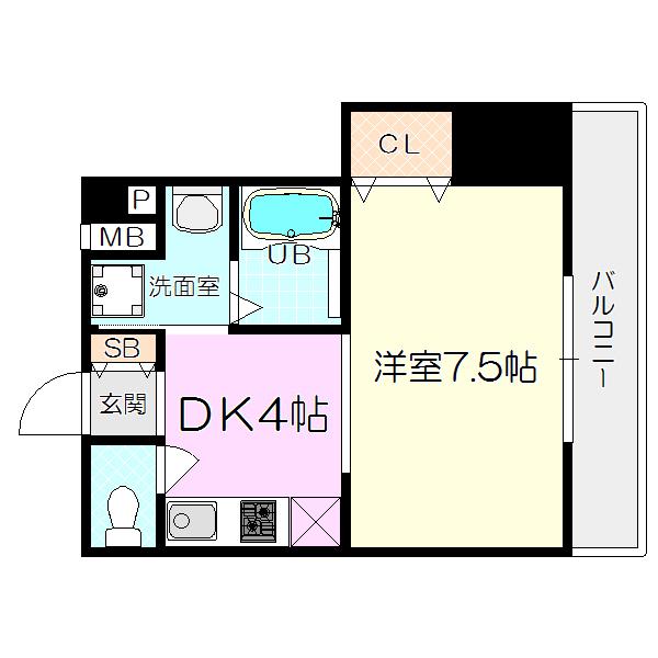 トリアード(1DK/3階)の間取り写真