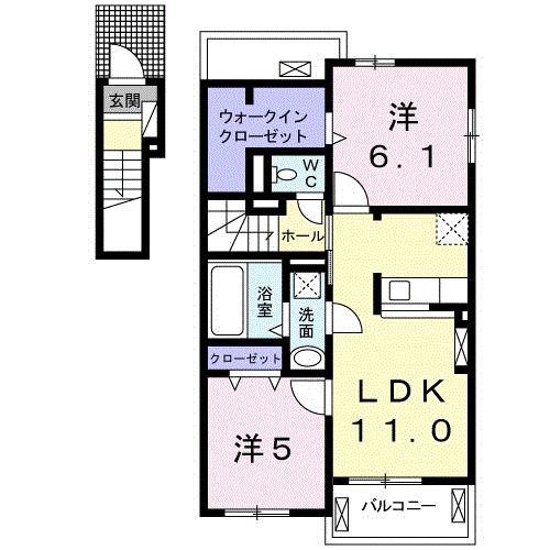 ポライトリーエイト(2LDK/2階)の間取り写真
