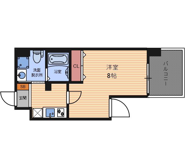 S-FORT西九条(1K/6階)の間取り写真