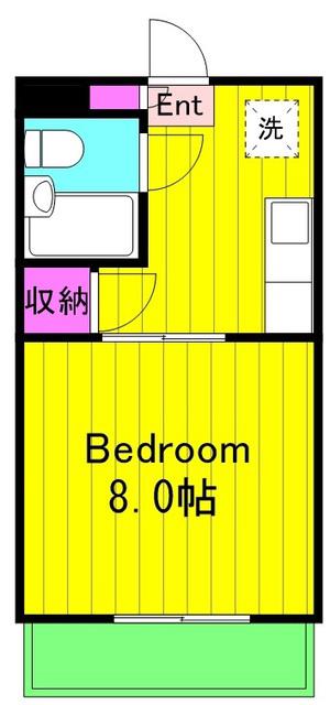 フラット白馬(1DK/1階)の間取り写真