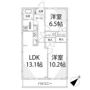 キャッスルコート御立唐立(2SLDK/3階)の間取り写真