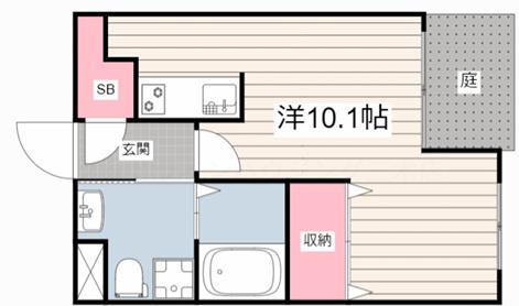 コリーヌ(ワンルーム/1階)の間取り写真