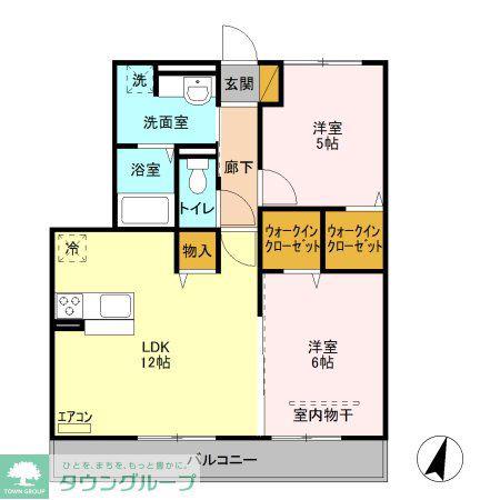 ルミエール武蔵浦和(2LDK/3階)の間取り写真