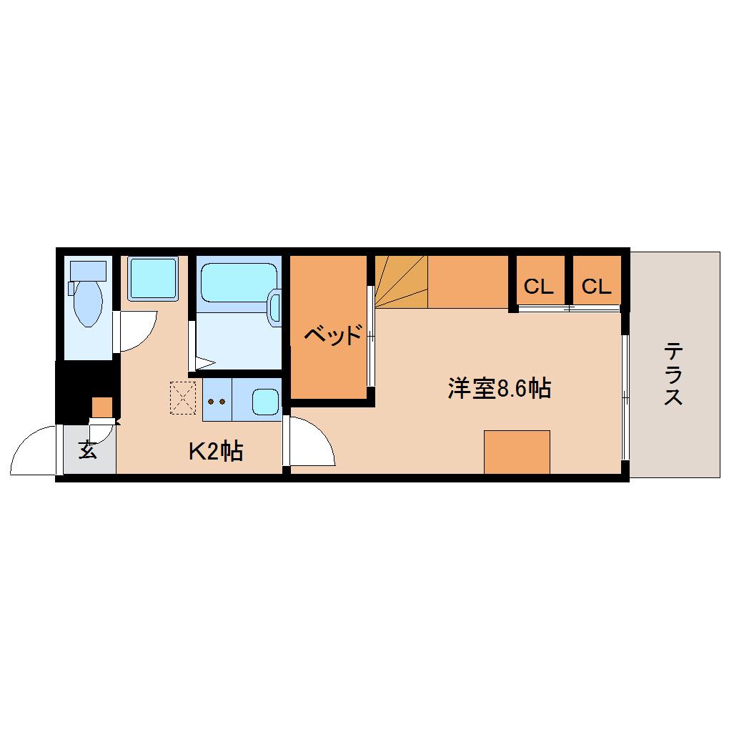 レオパレス和(1K/2階)の間取り写真