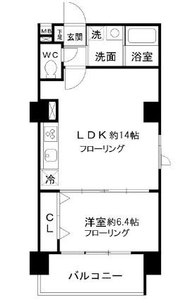 テルマエドムス根岸(1LDK/6階)の間取り写真