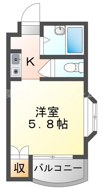 クレセント守口(1K/1階)の間取り写真