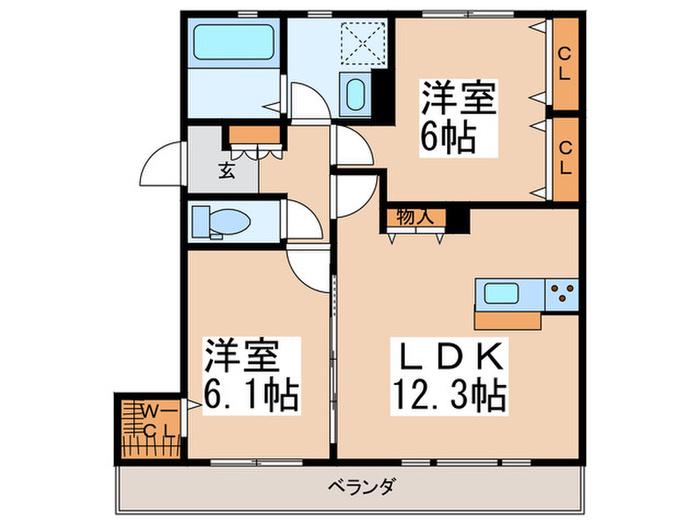 ルミエール久我山(2LDK/1階)の間取り写真