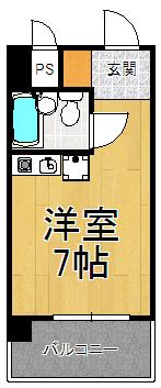 パラツィーナ夙川東(ワンルーム/5階)の間取り写真