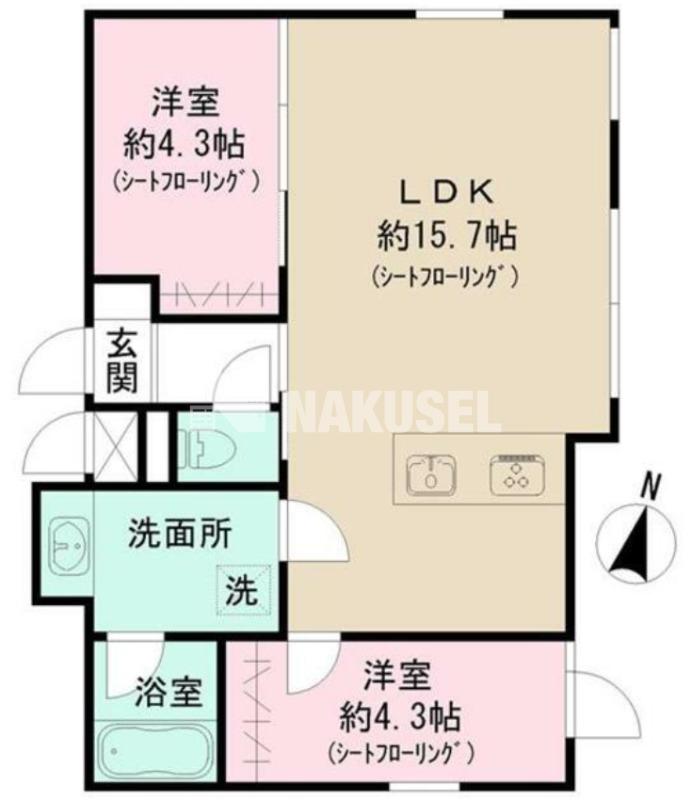 ベラ・カーサ大岡山(2LDK/2階)の間取り写真