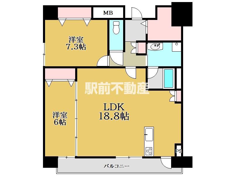 ADORABLE(2LDK/10階)の間取り写真