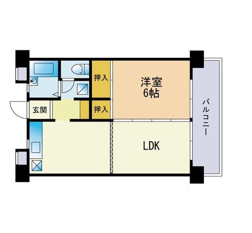 サンアベニュー(1LDK/6階)の間取り写真