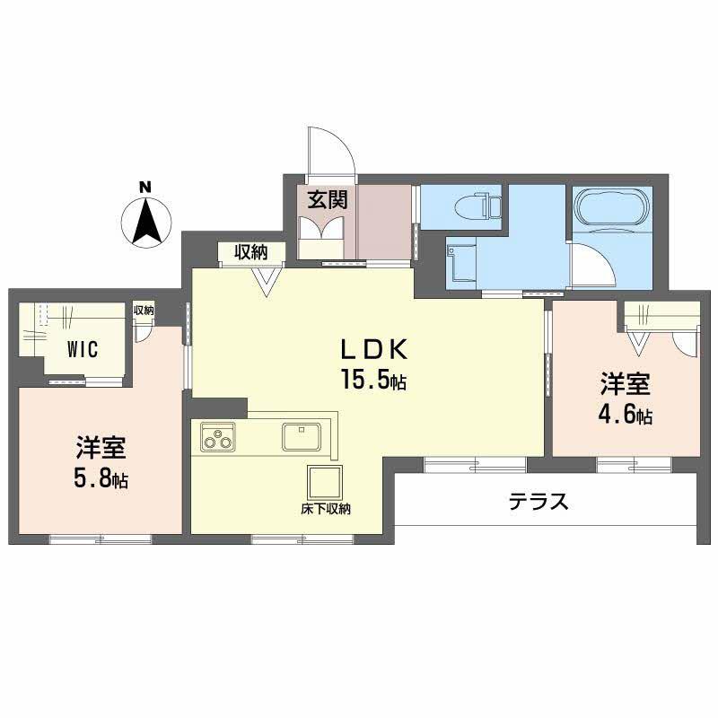 ザ プレンドール(2LDK/1階)の間取り写真
