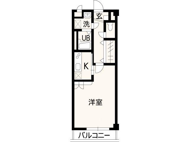 タサキヒルズB(1K/2階)の間取り写真