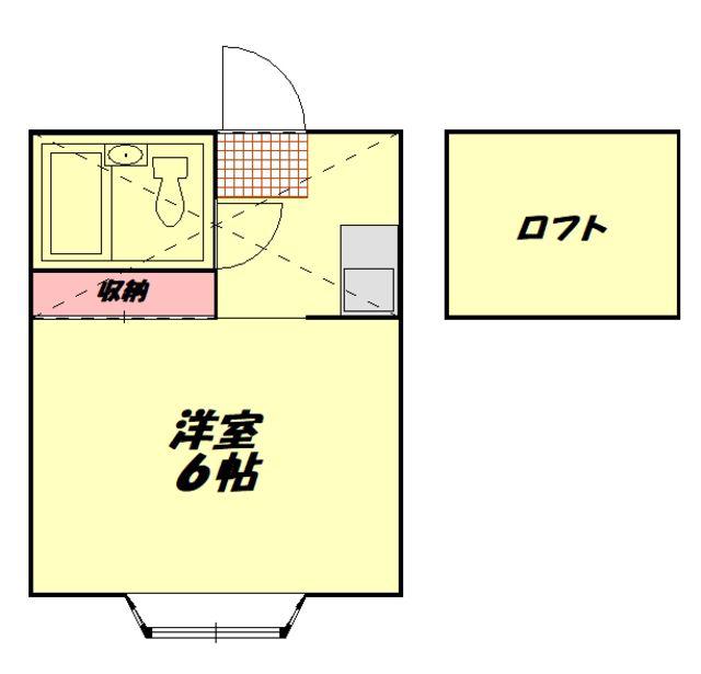 コーポ鶴ヶ舞(ワンルーム/1階)の間取り写真