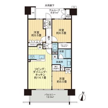 ル・サンクタワー仙台勾当台通(3LDK/18階)の間取り写真