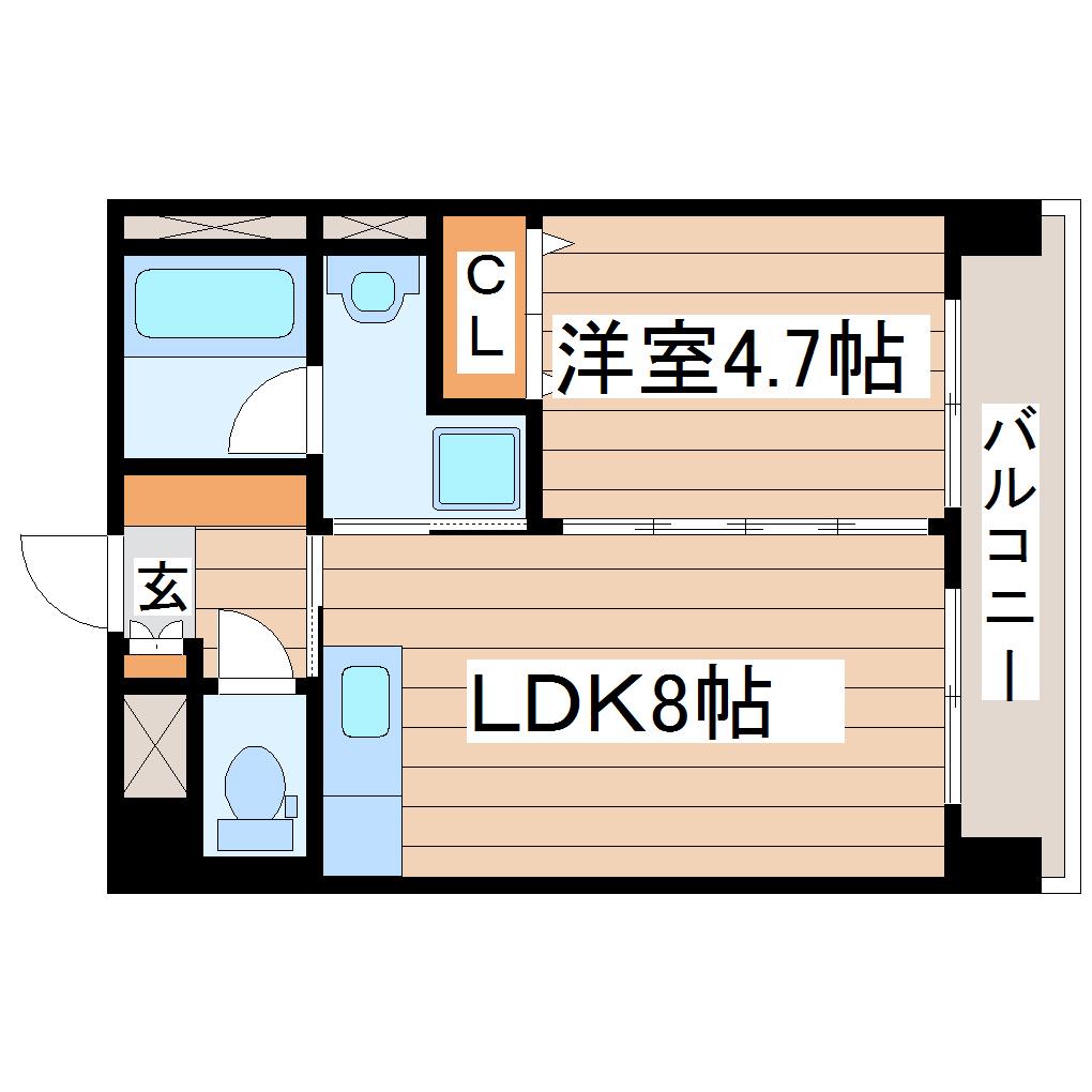 ミゥ フォリア(1LDK/1階)の間取り写真