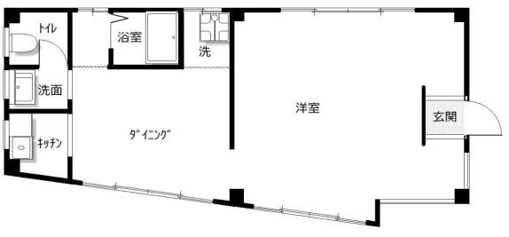 M・Mビル(1DK/3階)の間取り写真