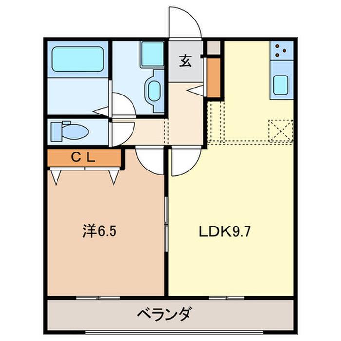 ミルクリーク川口(1LDK/2階)の間取り写真