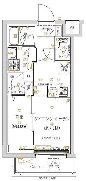 SPコート千川(1DK/2階)の間取り写真